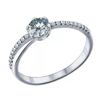 Помолвочное кольцо из серебра с фианитами 89010002