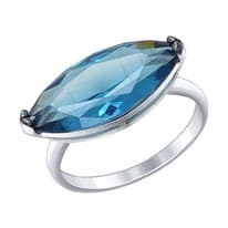 Кольцо из серебра с синим ситаллом