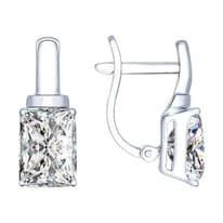 Серьги из серебра с фианитами