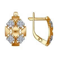 Серьги из золочёного серебра с фианитами