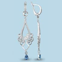Серьги, серебро, артикул LV4452205А