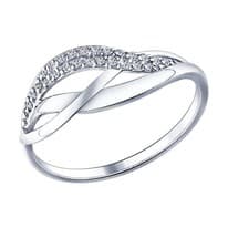 Кольцо из серебра с фианитами