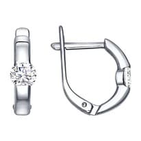 Серьги из серебра с фианитами