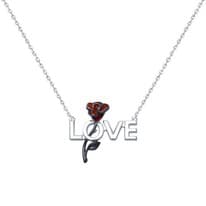 Колье из серебра с эмалью &laquo;Love&raquo;