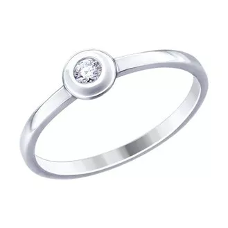 Кольцо из серебра с фианитом 94012791
