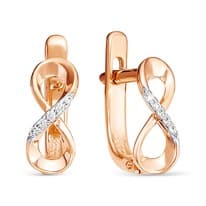 Серьги из красного золота с бриллиантом V25071510100