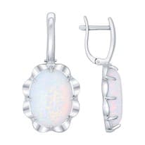 Серьги из серебра с белыми опалами