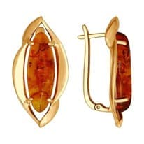 Серьги из серебра с янтарём (пресс.)
