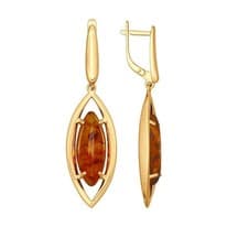 Серьги из серебра с янтарём (пресс.)