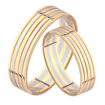 Парные обручальные кольца из классического золота 6 мм