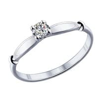 Серебряное помолвочное кольцо с фианитом