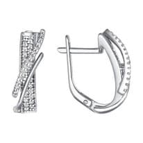 Серьги из серебра с фианитами