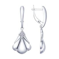 Серьги из серебра с фианитами