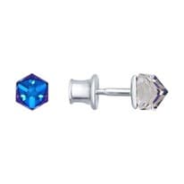 Серьги-пусеты из серебра с кристаллами swarovski