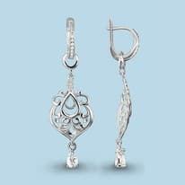Серьги, серебро, артикул LV44520А