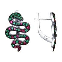 Серебряные серьги «Змеи» 