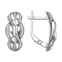 Серьги из серебра с фианитами