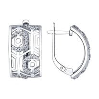 Серьги из серебра с фианитами