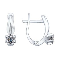 Серьги из серебра с фианитами