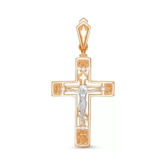 Крест V80031510000 из красного золота с бриллиантом