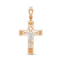 Крест из красного золота с бриллиантом V80031510000
