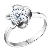 Серебряное кольцо в форме цветка