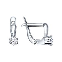 Серьги из серебра с фианитами