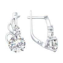 Серьги из серебра с фианитами