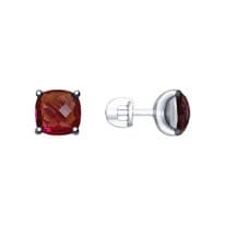 Пусеты из серебра с кристаллами Swarovski