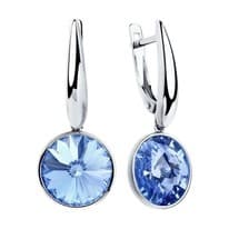 Серьги из серебра с синими кристаллами Swarovski