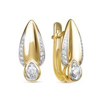 Серьги из лимонного золота с бриллиантом V28153510000