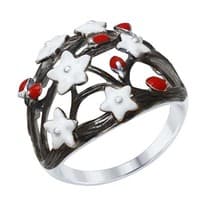 Кольцо из серебра с эмалью