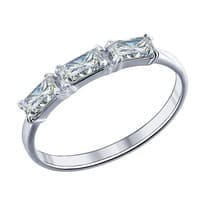Кольцо из серебра с фианитами