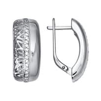 Серьги из серебра с фианитами