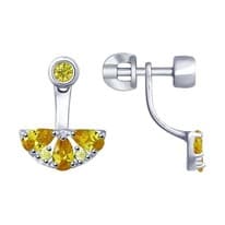 Серьги из серебра с фианитами