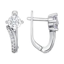Серьги из серебра с фианитами