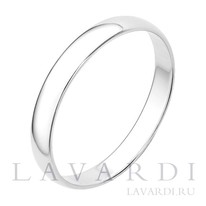 Обручальное кольцо из белого золота 3 мм 21.5 размер