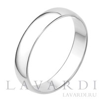 Обручальное кольцо из белого золота 4мм 16.5 размер
