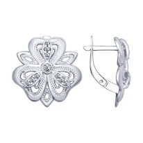 Серьги из серебра с фианитами