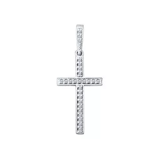 Крест из серебра с фианитами 94031460