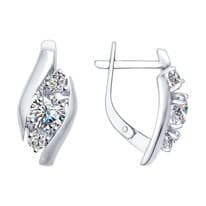 Серьги из серебра со Swarovski Zirconia