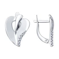 Серьги «Листья» из серебра