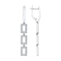 Серьги из серебра с фианитами