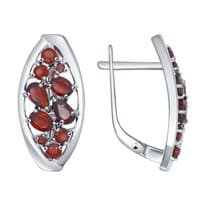 Серьги из серебра с гранатами