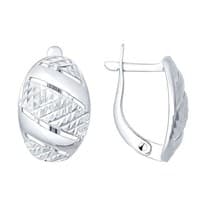 Серьги из серебра с алмазной гранью
