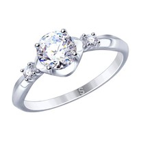 Кольцо из серебра со Swarovski Zirconia