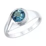 Кольцо из серебра с синим топазом 92011835 - превью