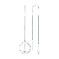 Серьги из серебра с жемчугом Swarovski
