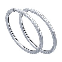 Серьги конго из серебра с алмазной гранью