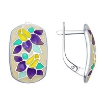 Серьги из серебра с эмалью
